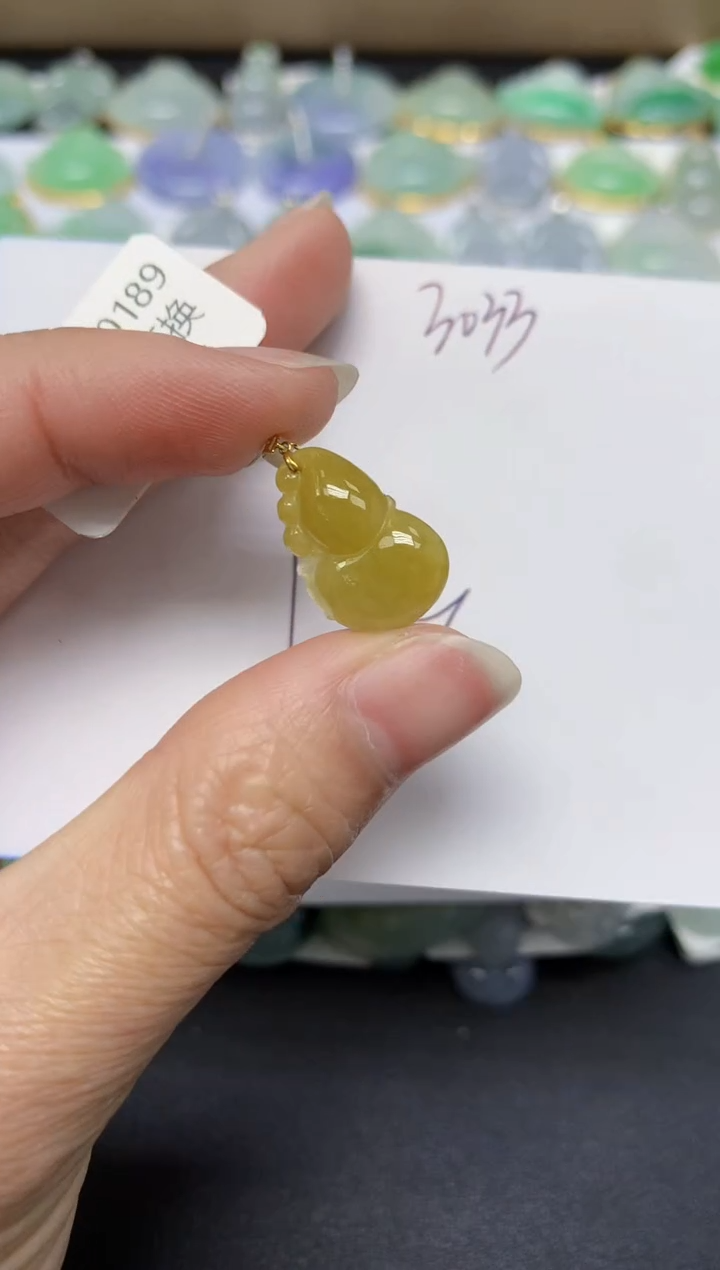 【闪购商品】翡翠18K金镶嵌颈饰天然翡翠A货