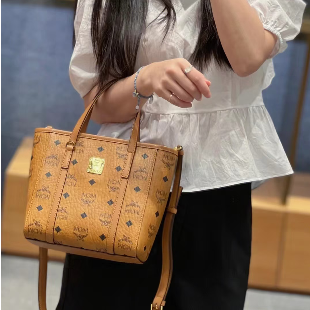 95新 MCM 干邑色菜篮子包/SD12903520/3520