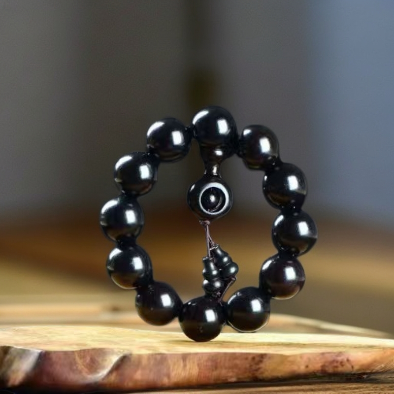 木质手链  黑檀时来运转念珠