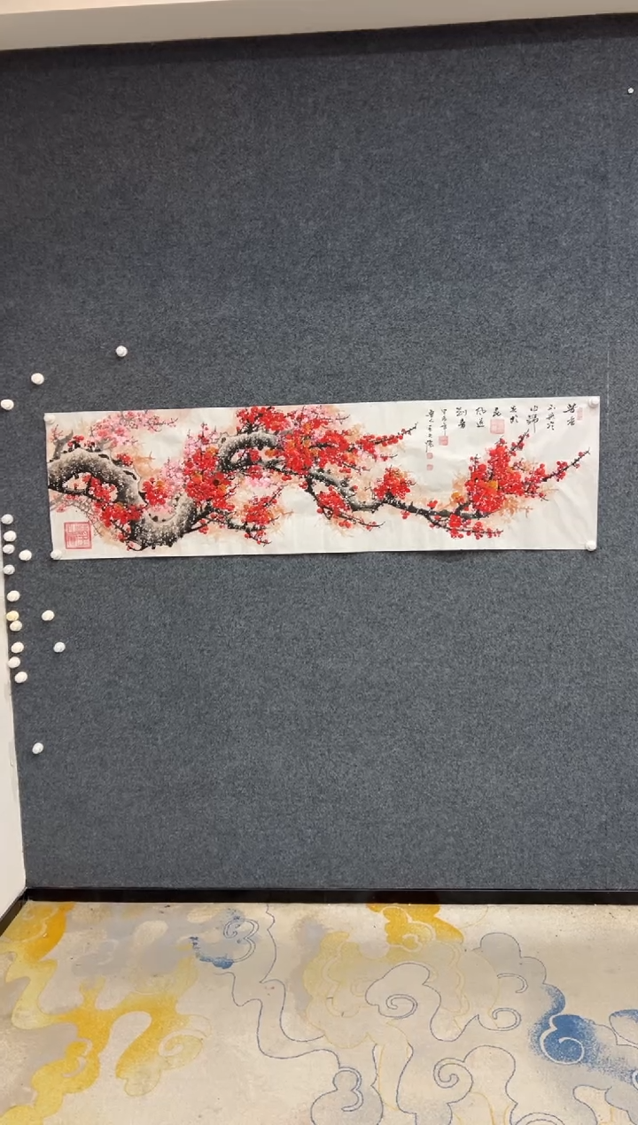 【闪购商品】国画王夫怀-6尺对开-红梅