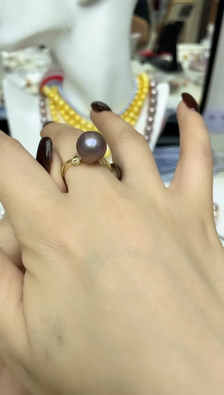 未镶嵌戒指淡水珍珠紫色系 戒指 