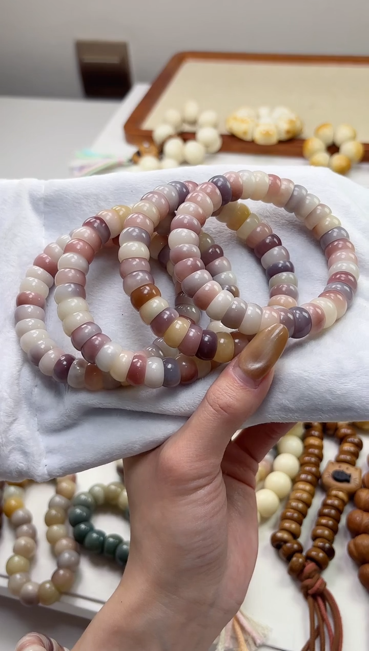 手串菩提根/象牙果沐h63紫美人玉化碗肠12mm手串