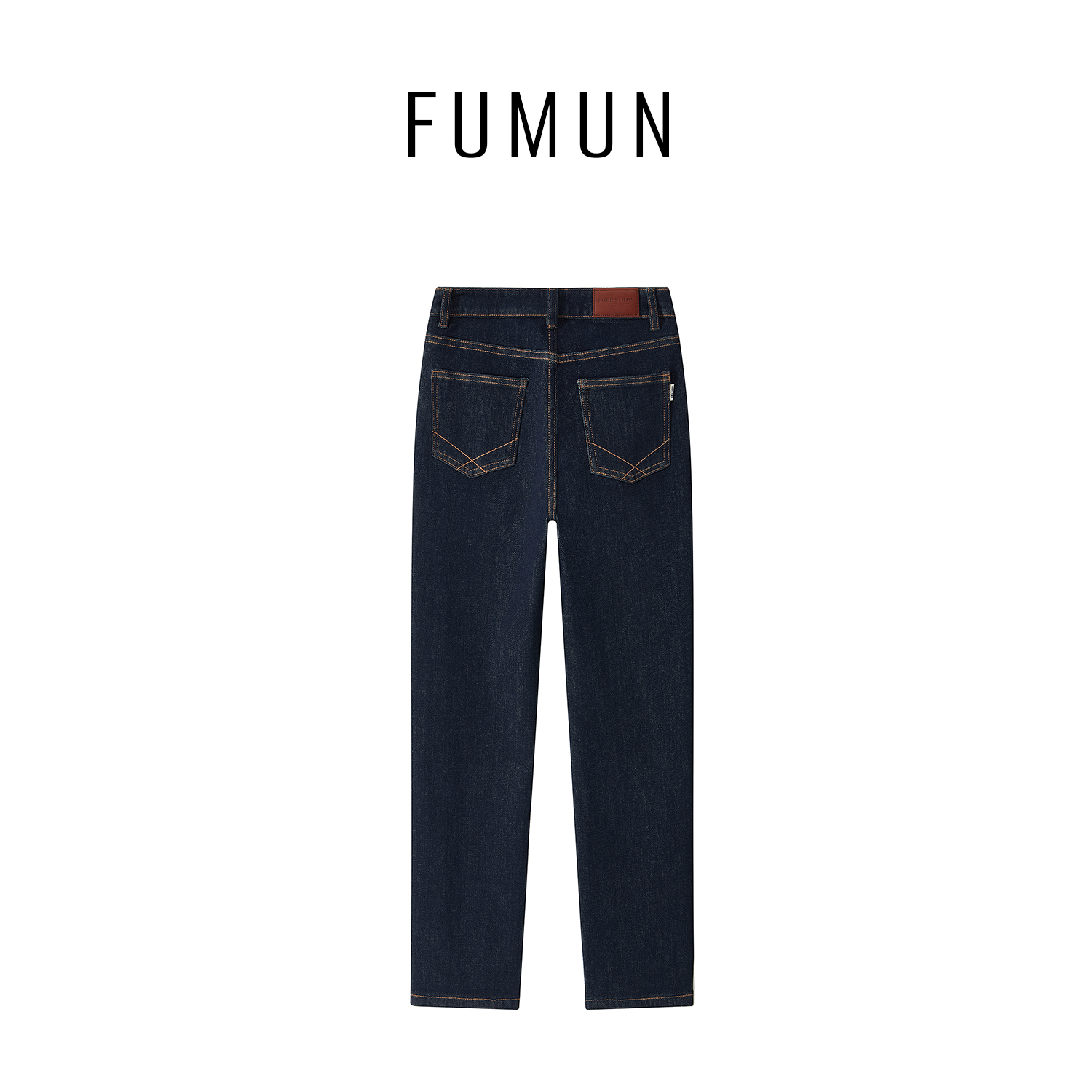 FUMUN【洛可】进口赤耳原丹宁四面弹烟管裤高腰显瘦牛仔裤#6833