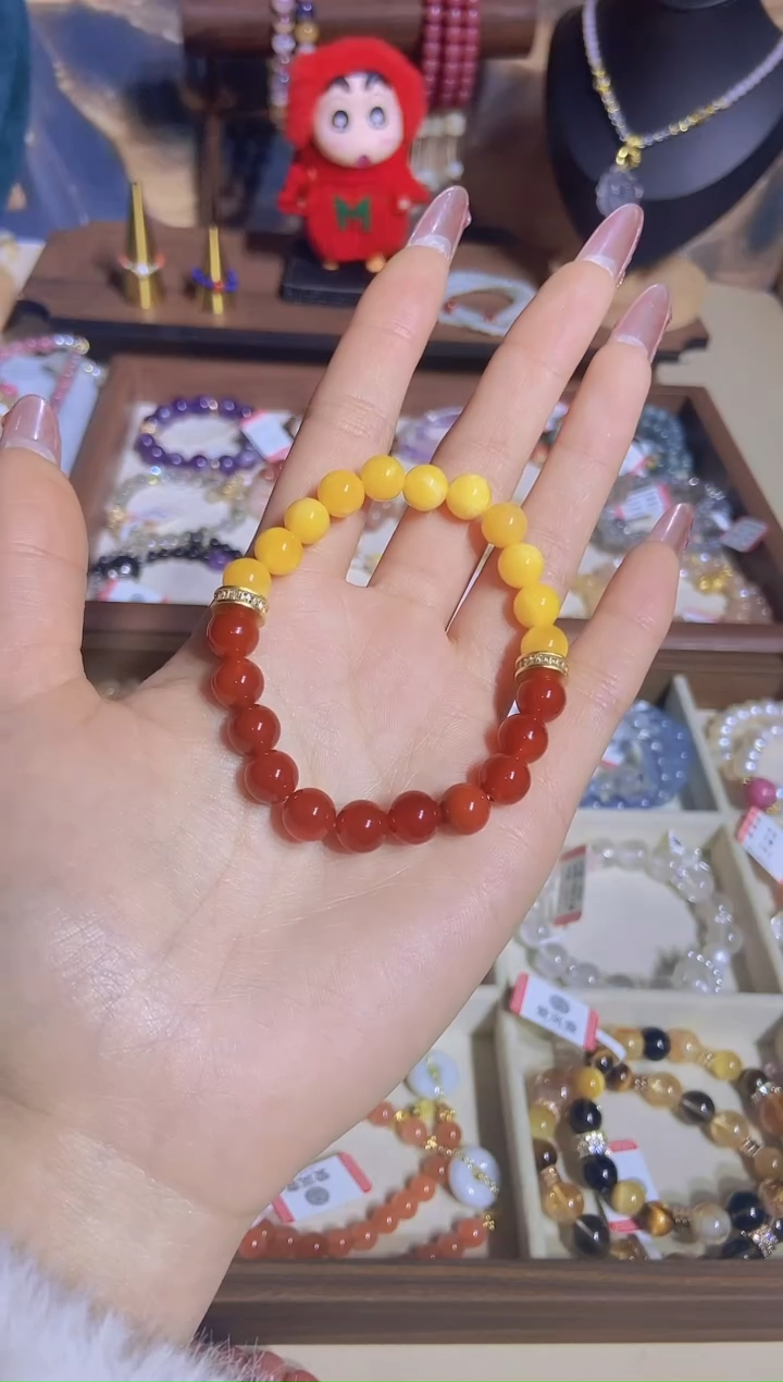 【闪购商品】南红玛瑙手链合金南红手串男女同款