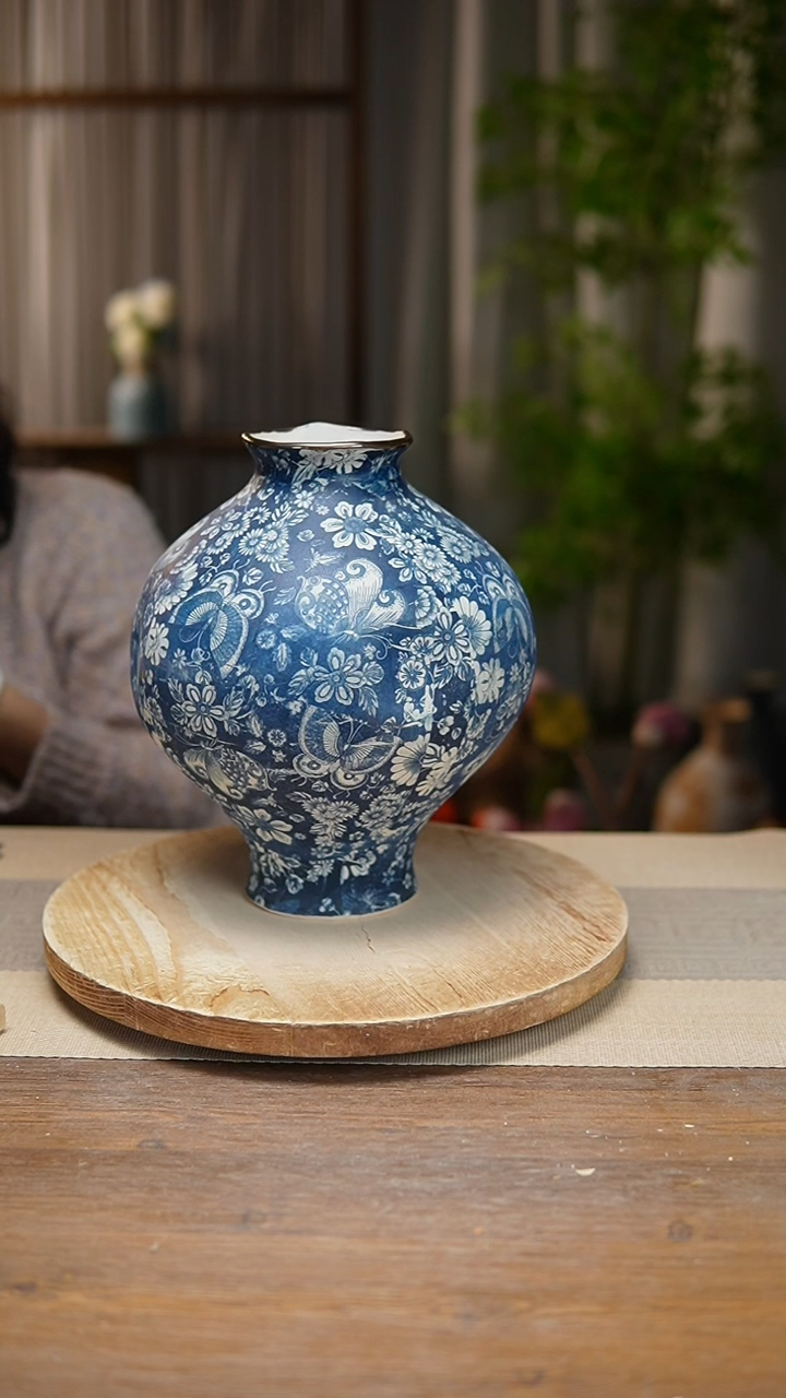 【闪购商品】陶瓷花器青花瓷蝶恋花灯笼