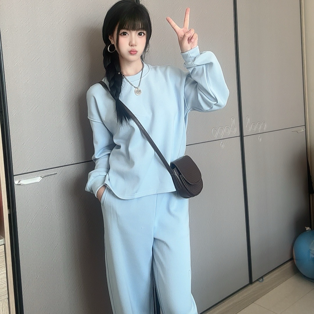 【2025】春秋季新款套装蝙蝠袖圆领卫衣加裤子套装长袖时尚休闲百搭