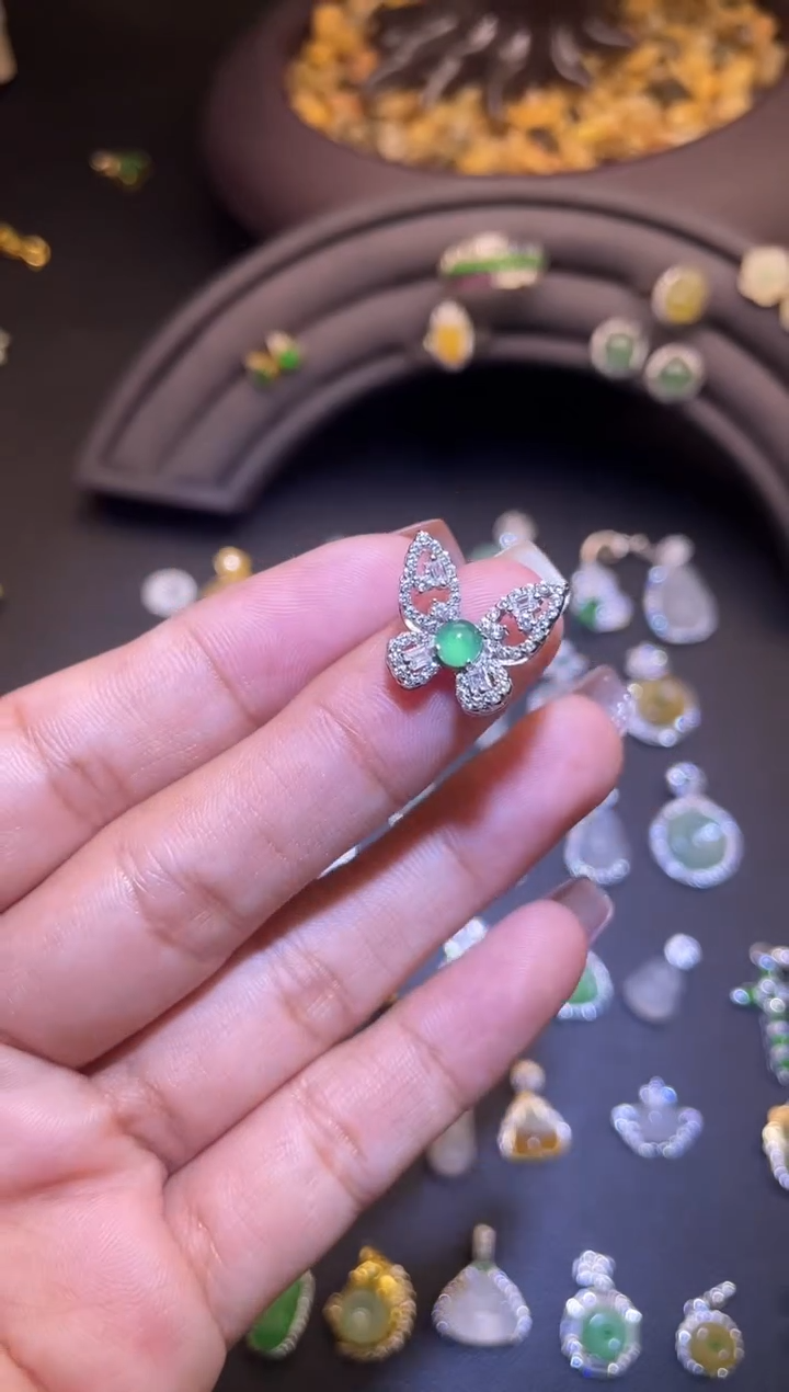 吊坠(不含链)银S925镶嵌翡翠1