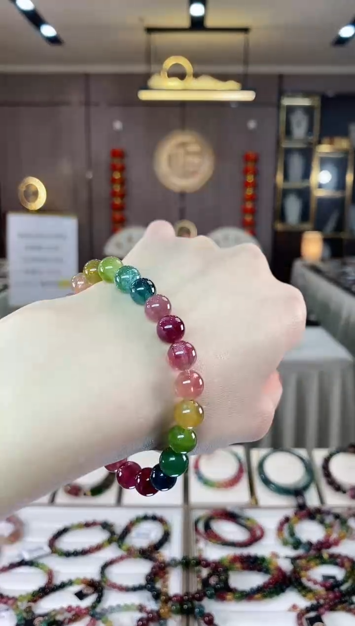 【闪购商品】碧玺单圈手串8mm+未镶嵌一物一证dan