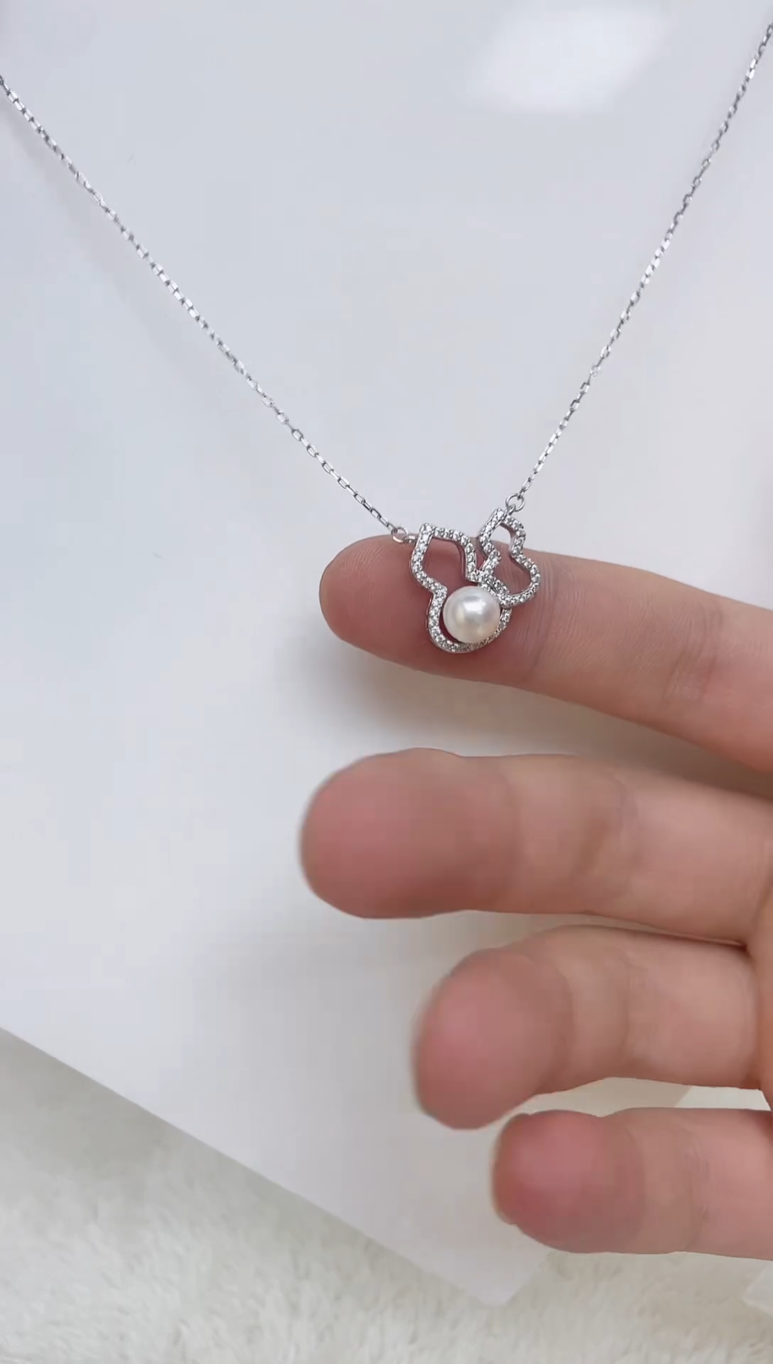 海水珍珠银S925镶嵌颈饰