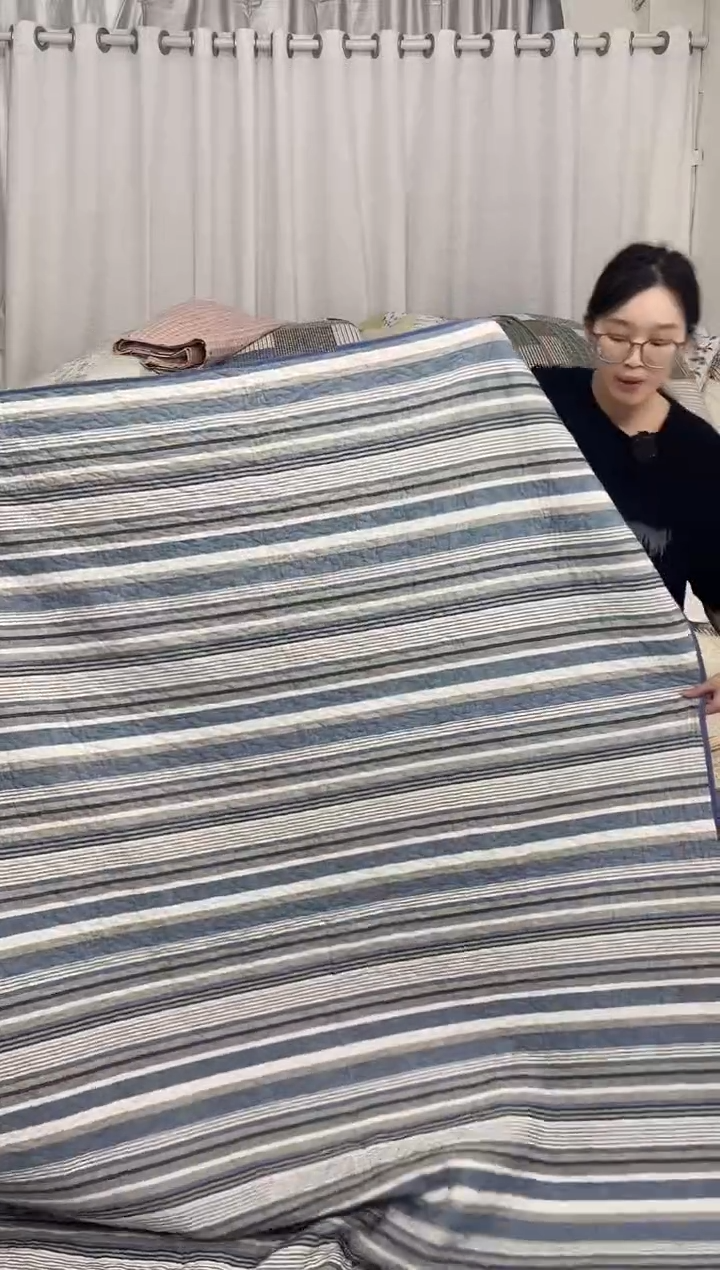 棉140*200蓝条纹