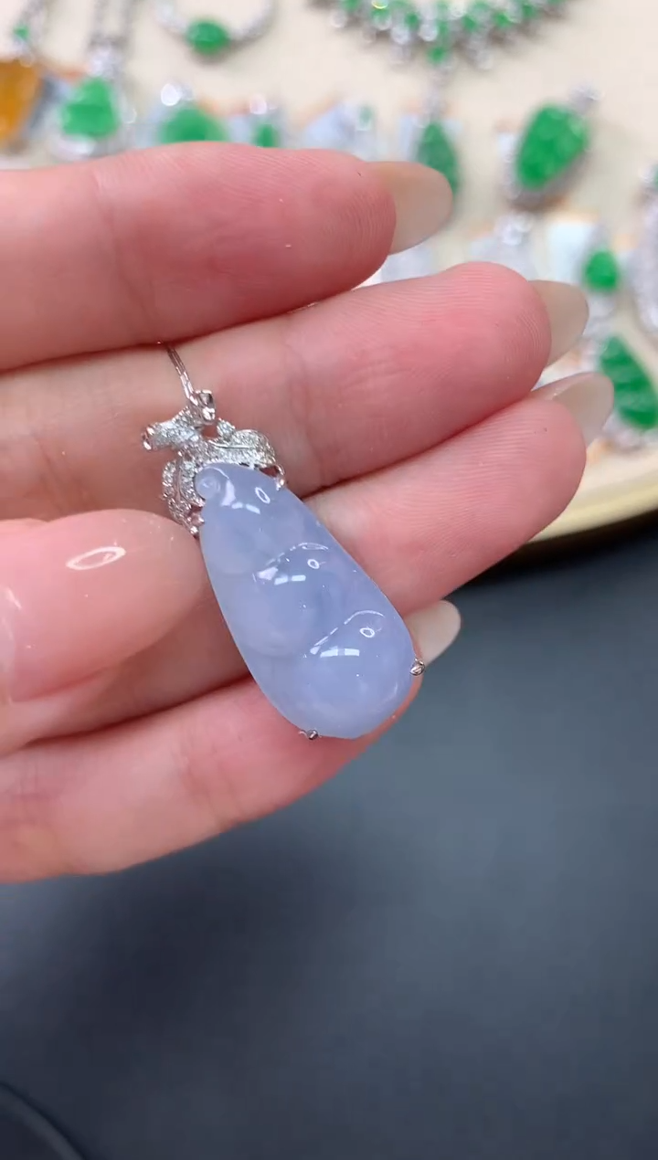 翡翠18K金镶嵌吊坠(不含链)X47|9800