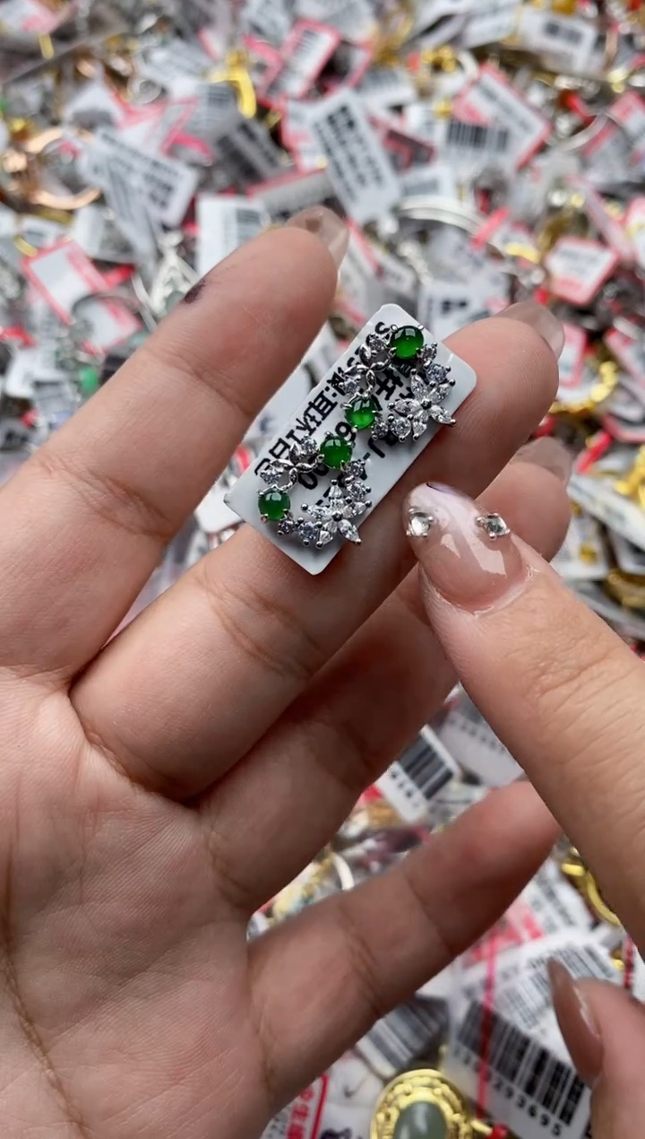 【闪购商品】翡翠戒指银S925镶嵌66666---1++