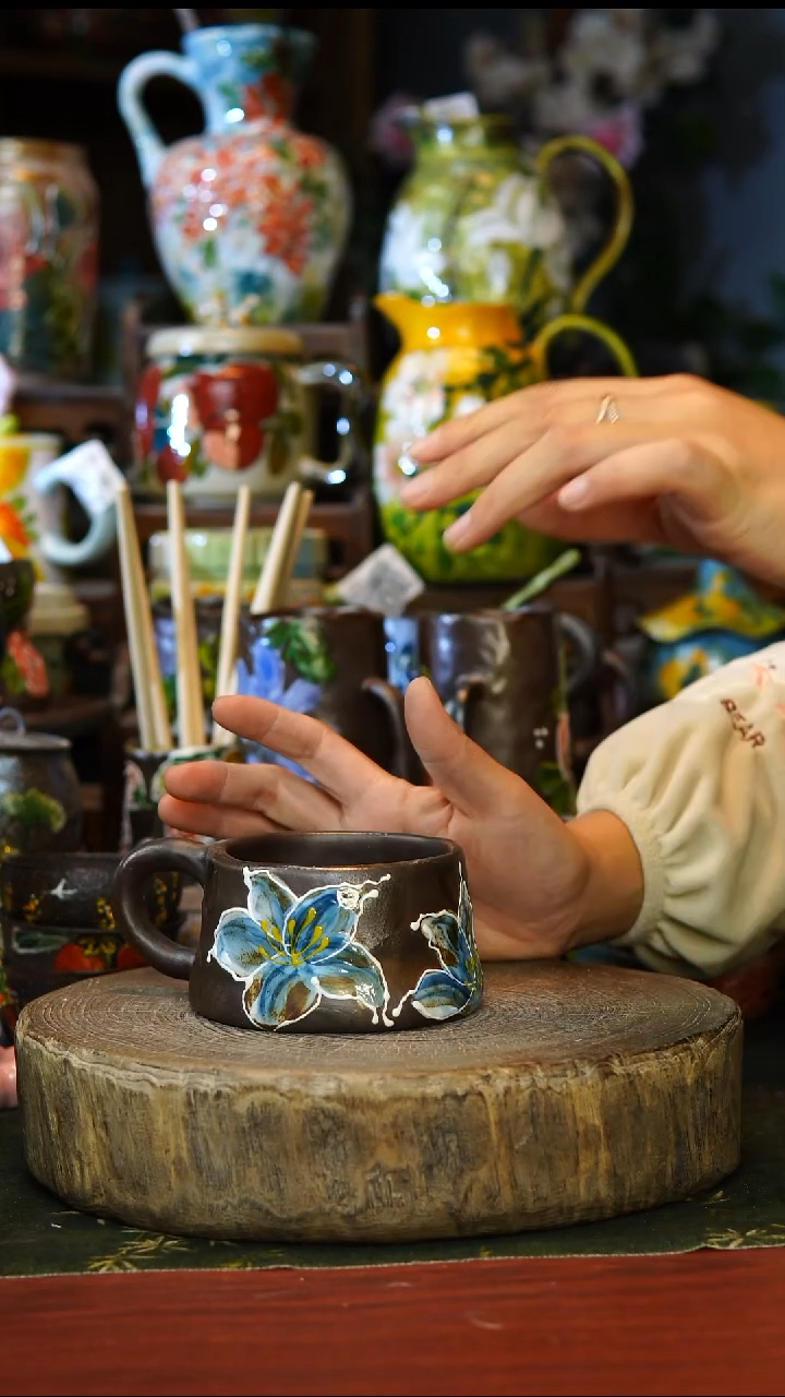 陶瓷233景德镇手工手绘釉下彩