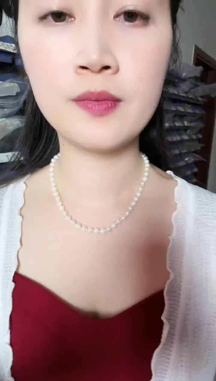 颈饰银S925镶嵌淡水珍珠8MM 淡水珍珠项链