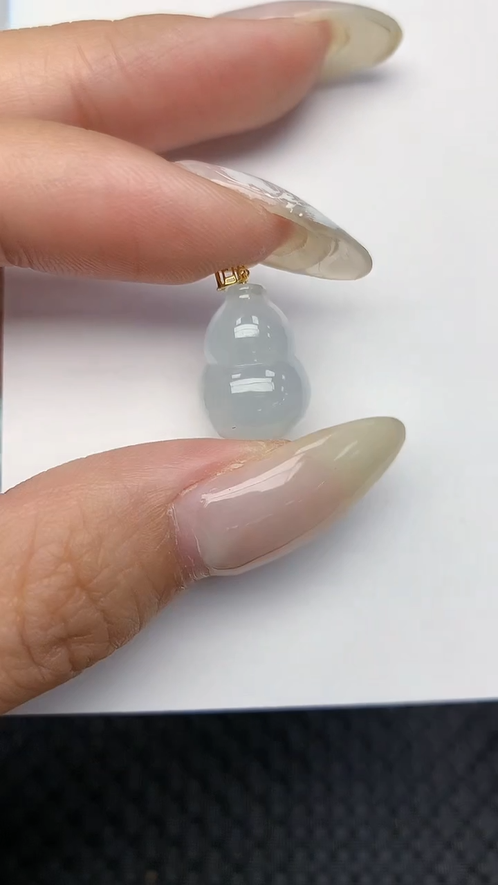 翡翠18K金镶嵌颈饰天然翡翠a货