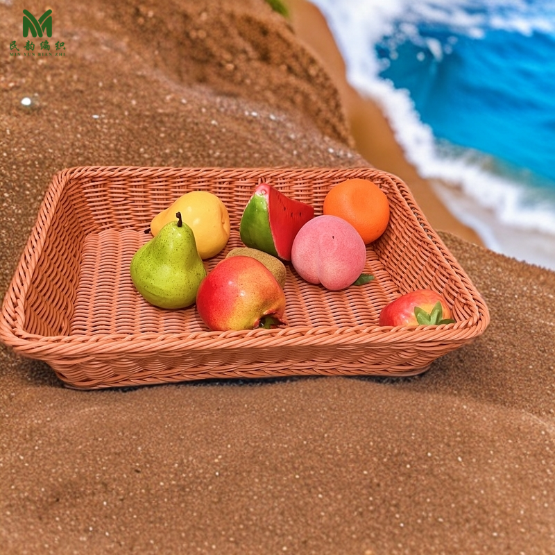仿藤编水果篮超市陈列篮零食收纳篮果蔬摆放篮面包篮酒店收纳筐
