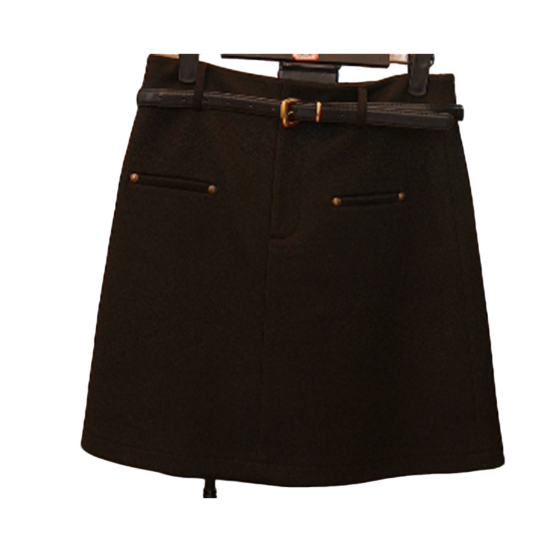 【小陈甄选】曼贝8564075黑色2025年女士半身裙A字裙裙子高腰秋冬