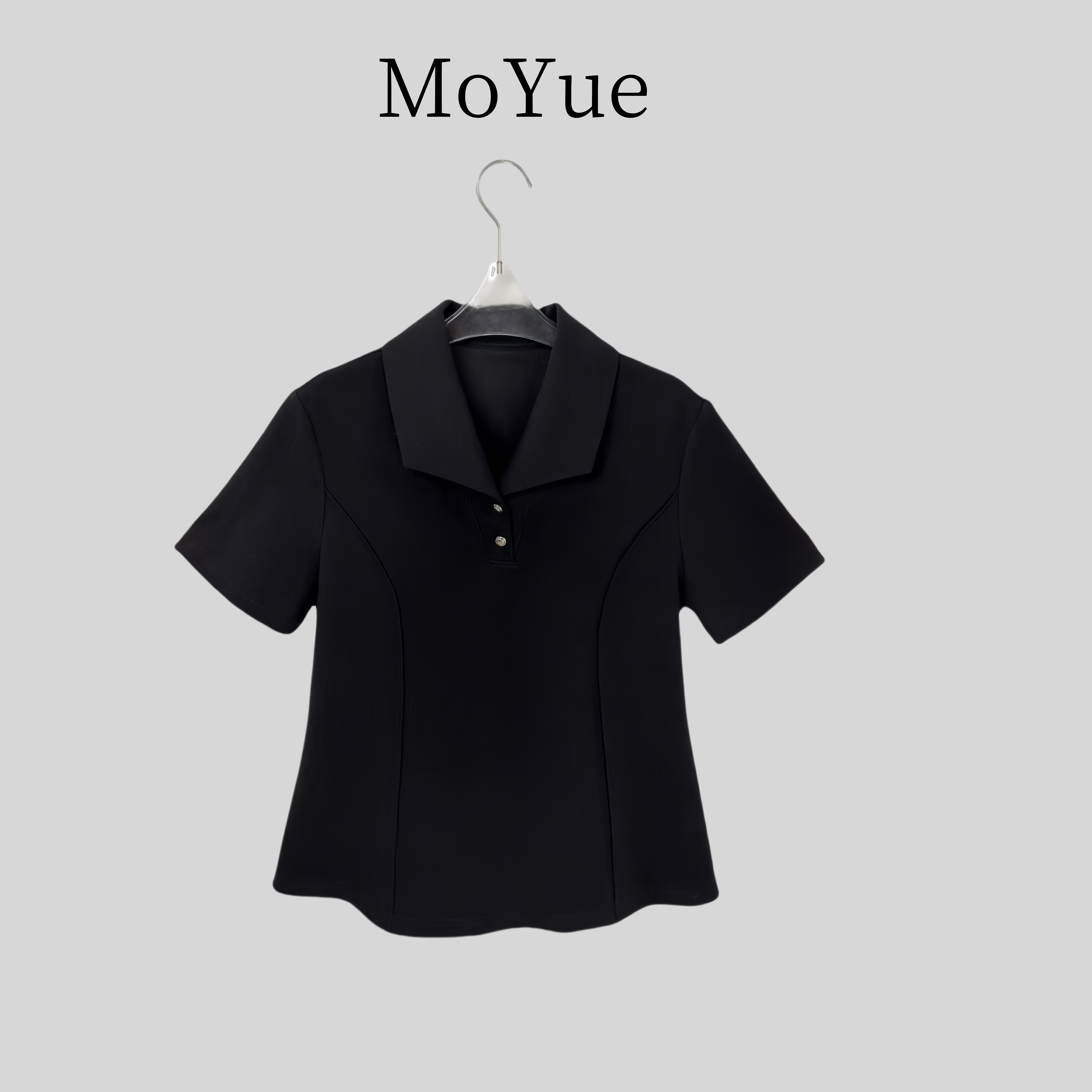 2025夏季新款纯色方领短袖夏季女款休闲宽松显瘦精致卫衣