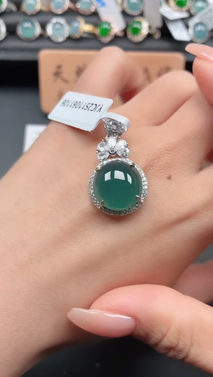 银S925镶嵌戒指翡翠11