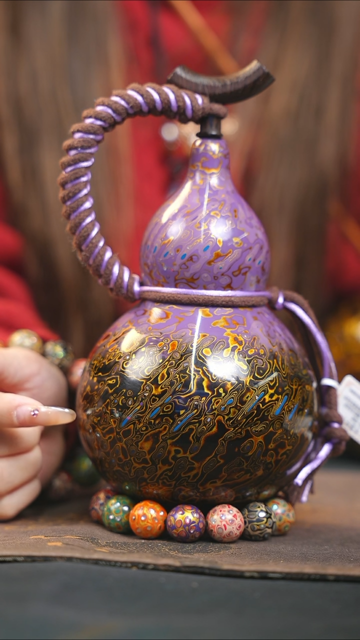 【闪购商品】WJ243漆艺酒葫芦不包手串及旋转底座