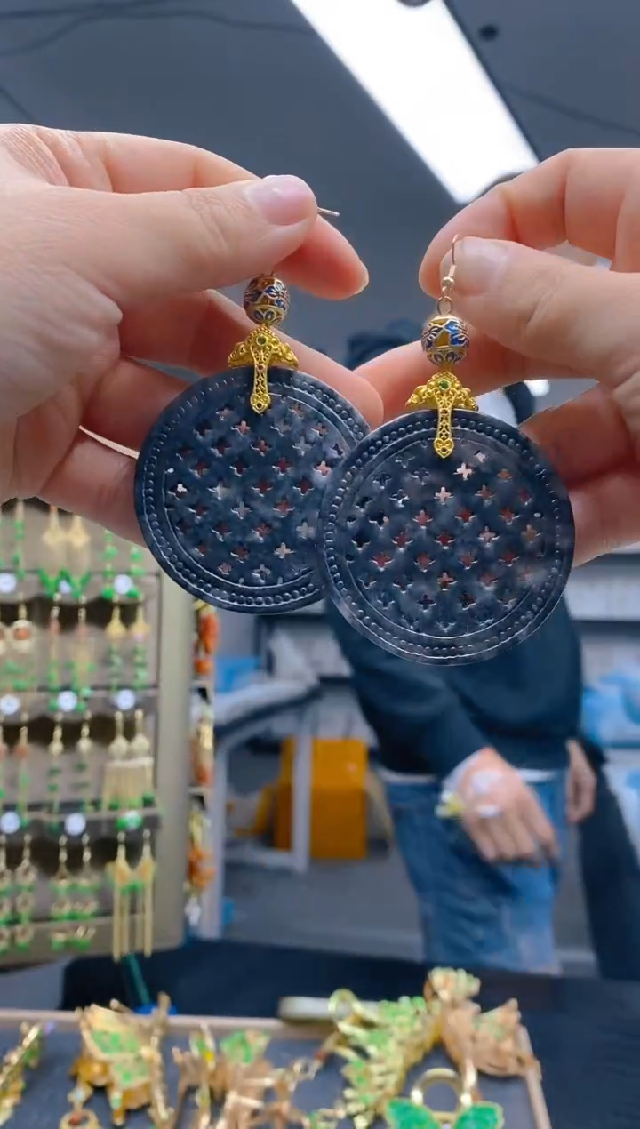 【闪购商品】翡翠耳饰合金0436翡翠耳钩