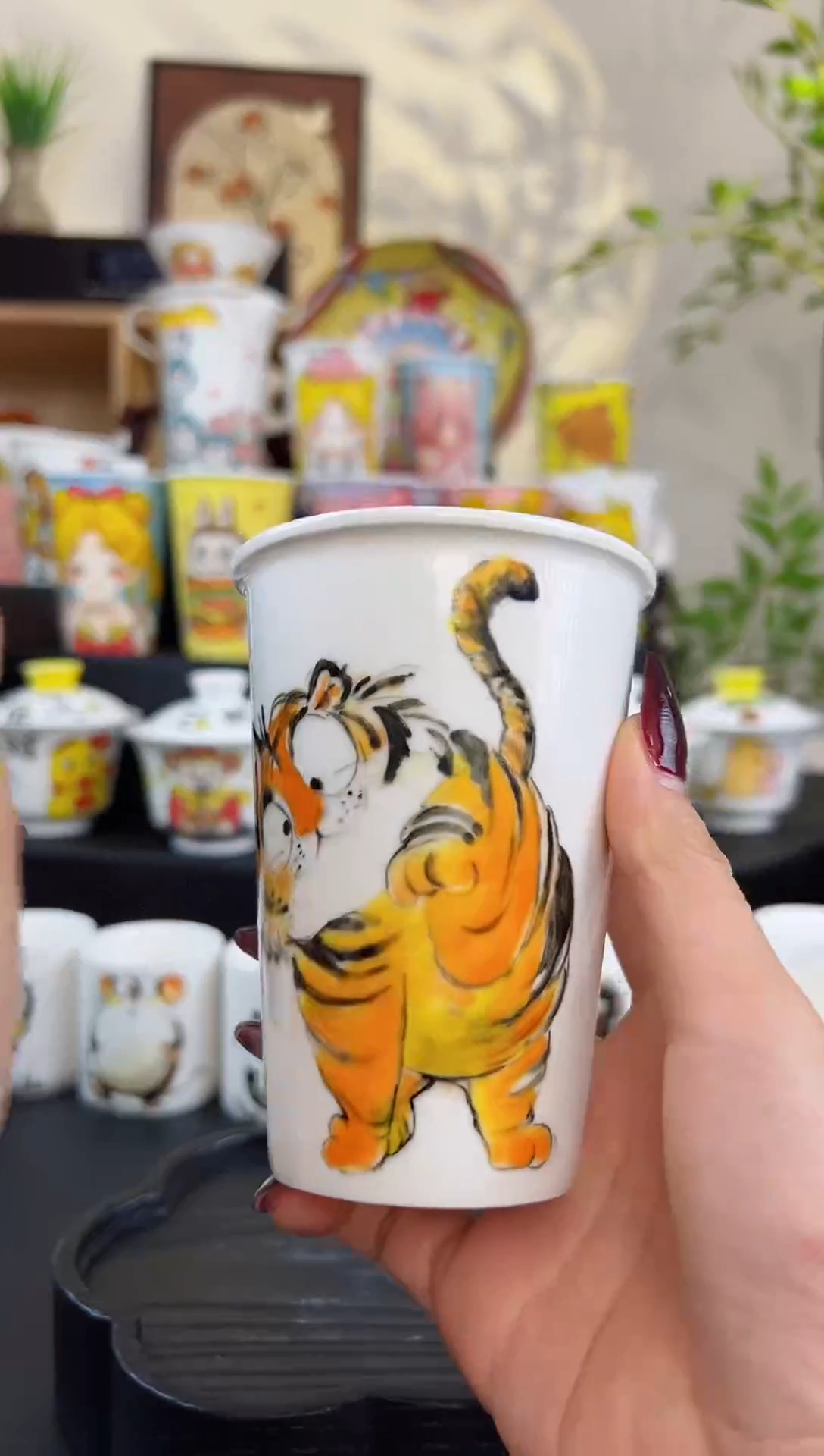 【闪购商品】摆件笙笙漫 手工手绘陶瓷杯杯