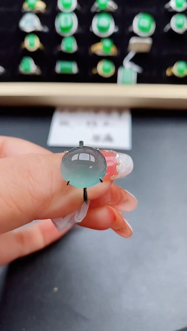 【闪购商品】翡翠戒指银S925镶嵌058080