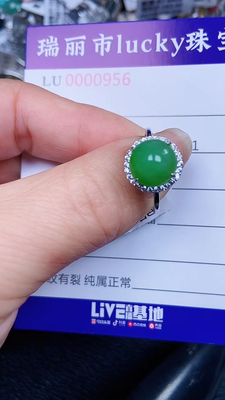 颈饰银S925镶嵌翡翠0956