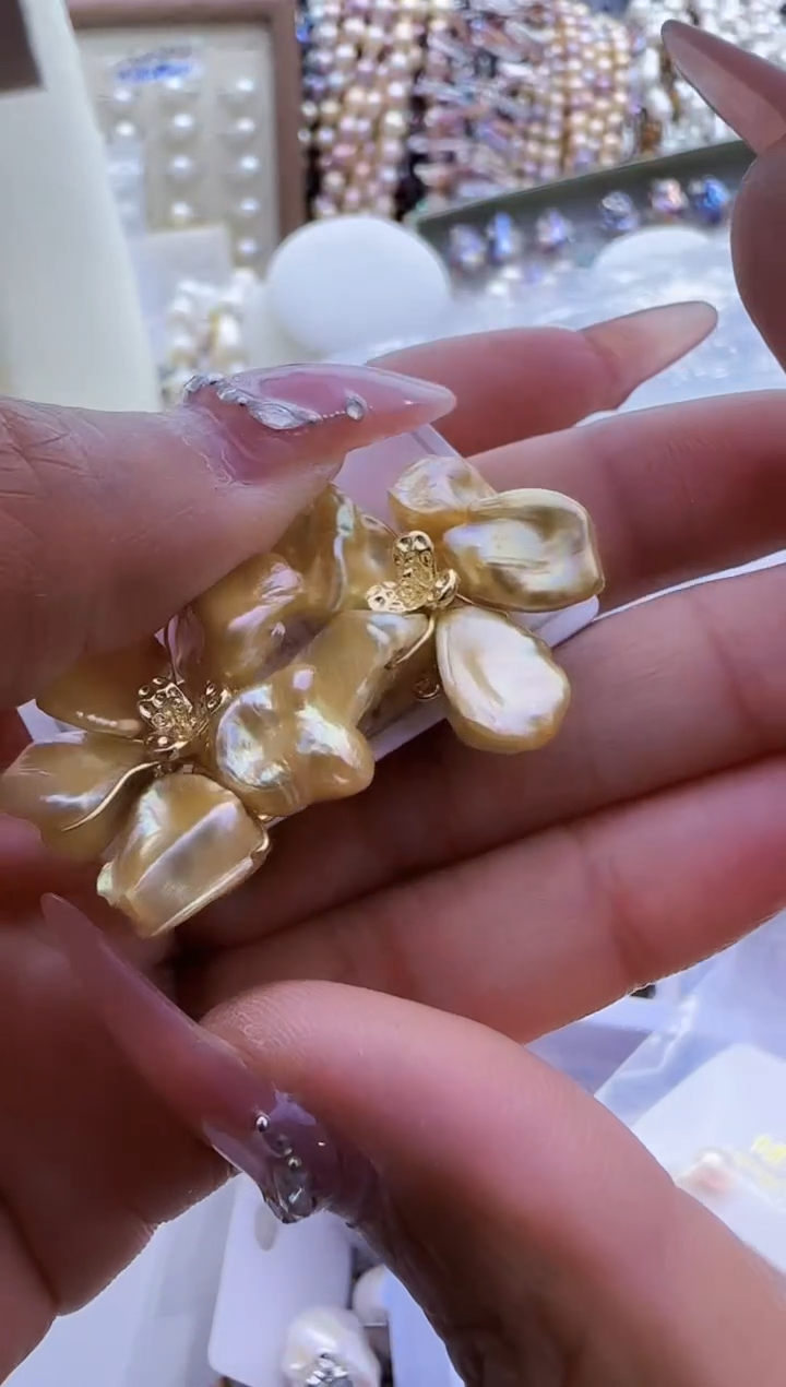 【闪购商品】淡水珍珠耳饰银S925镶嵌380有微瑕  介意勿拍