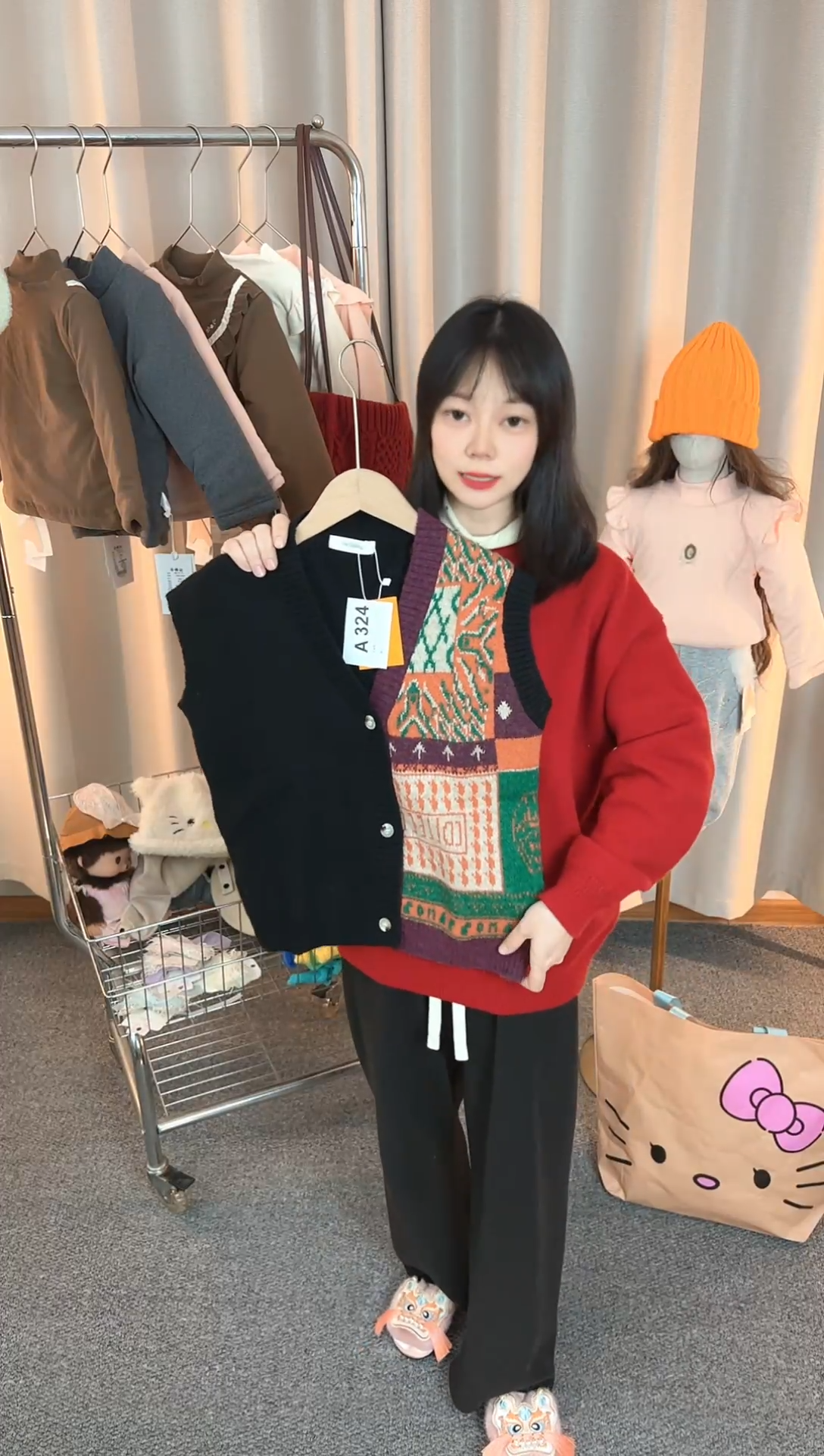 针织马甲中童140码偏大A492