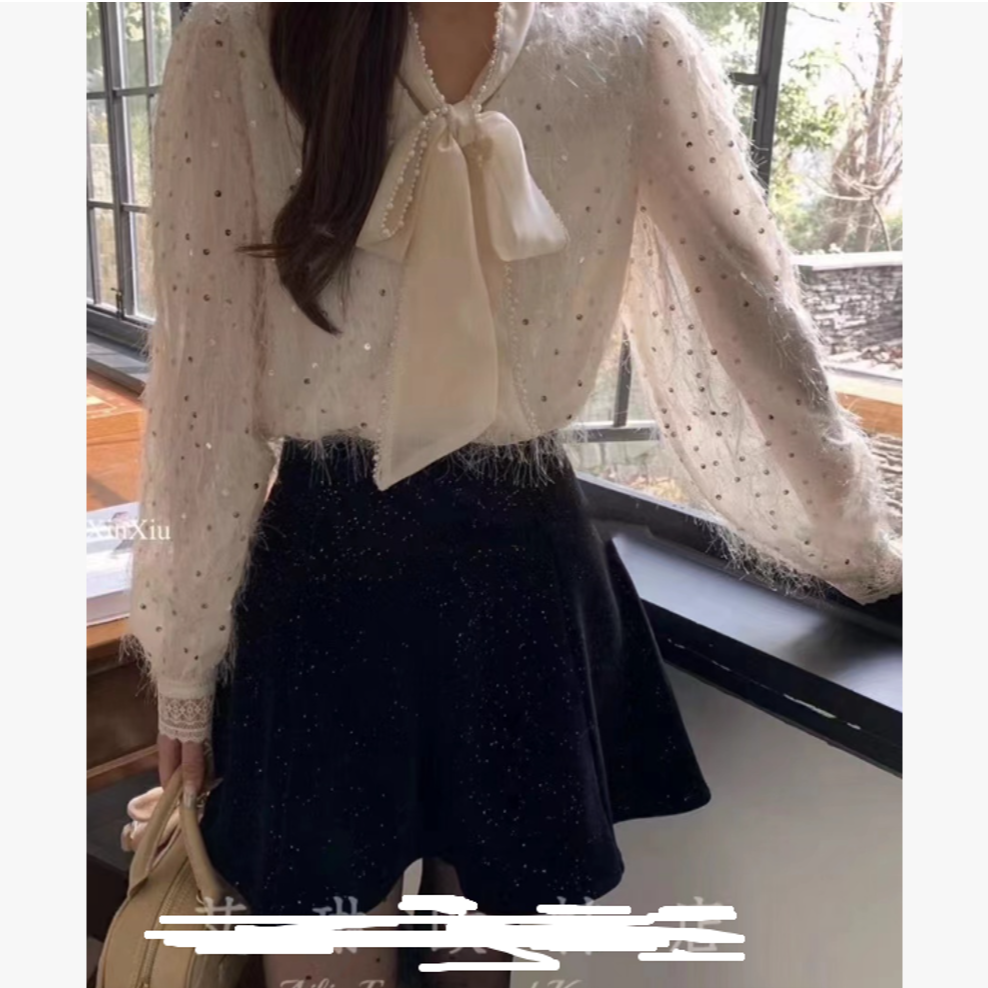 小妳XiaoNi———（新款亮片百褶半身裙1340649）