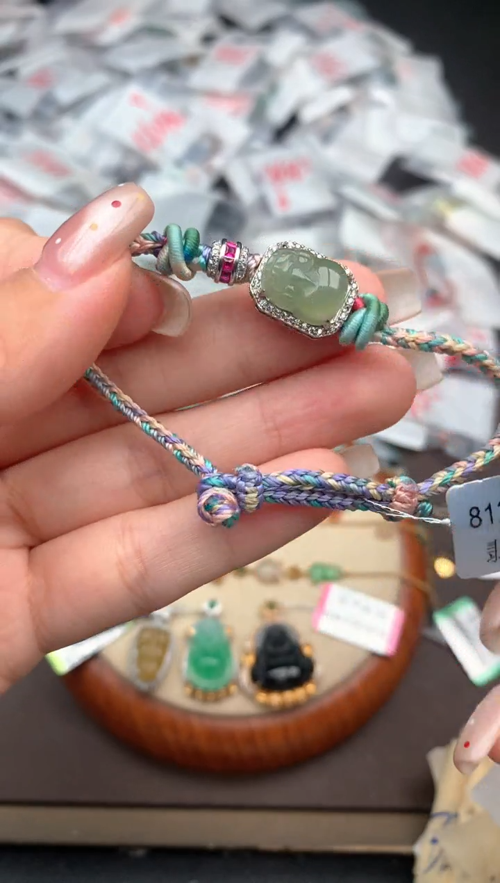 银S925镶嵌挂件翡翠一