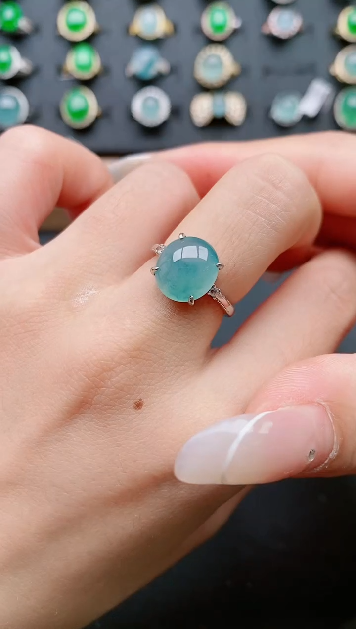 【闪购商品】翡翠戒指银S925镶嵌111111