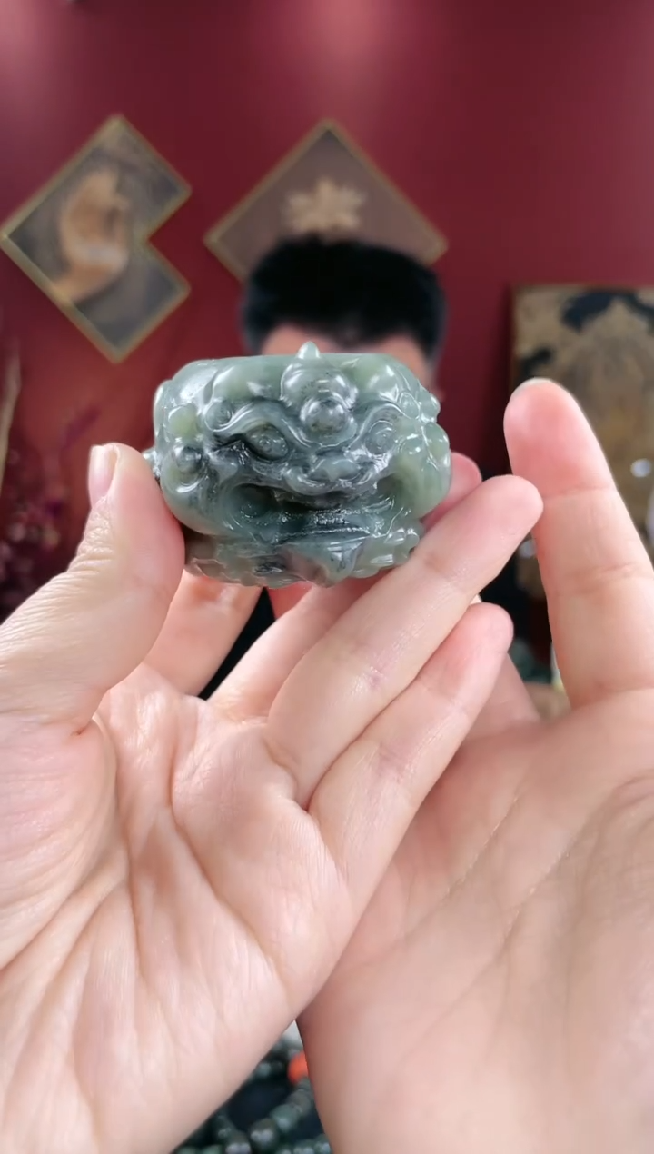 【闪购商品】和田玉戒指未镶嵌青花兽面