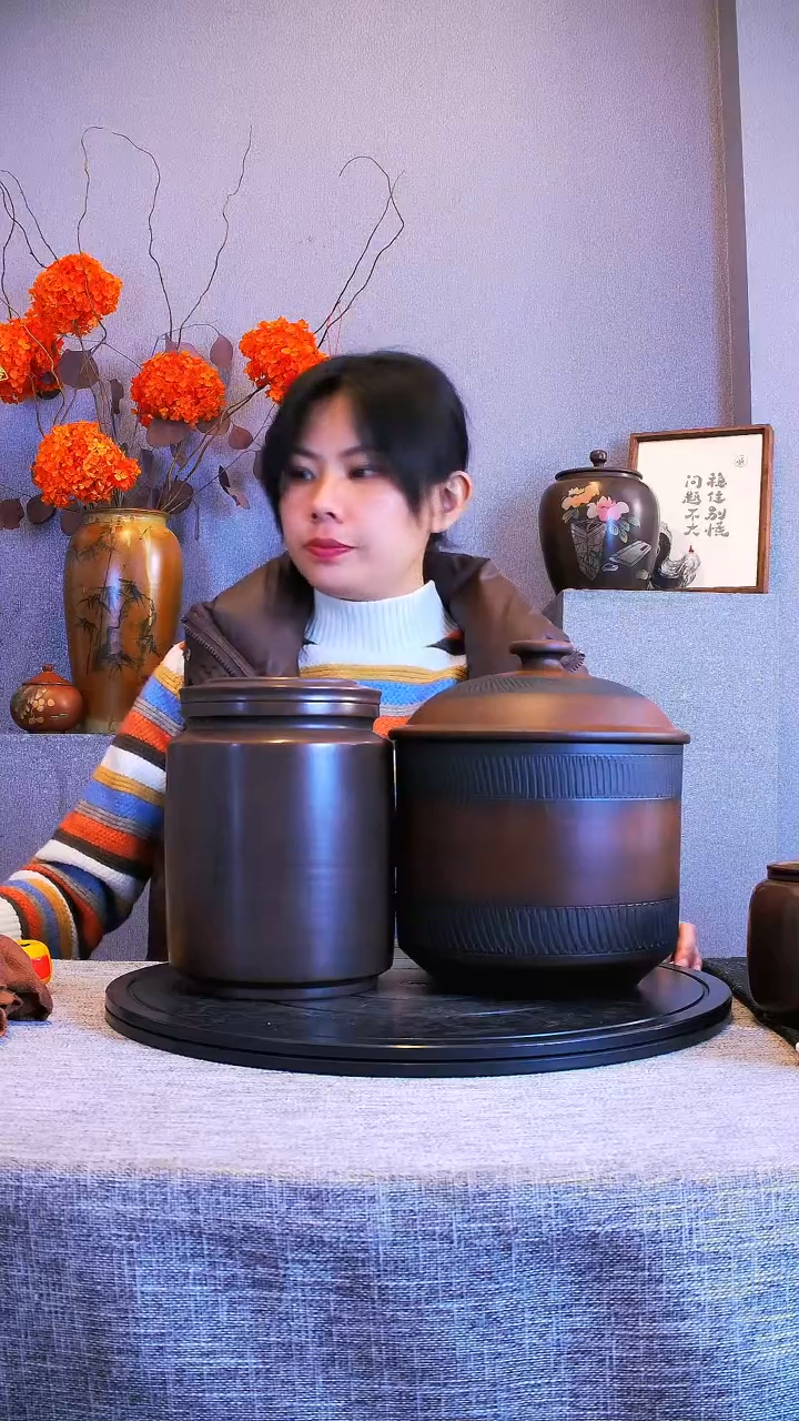 【闪购商品】建水全手工紫陶茶罐2只138