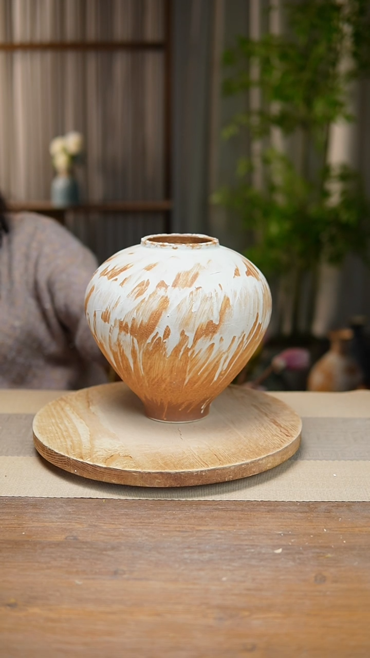 【闪购商品】陶瓷花器诧寂黄月亮罐