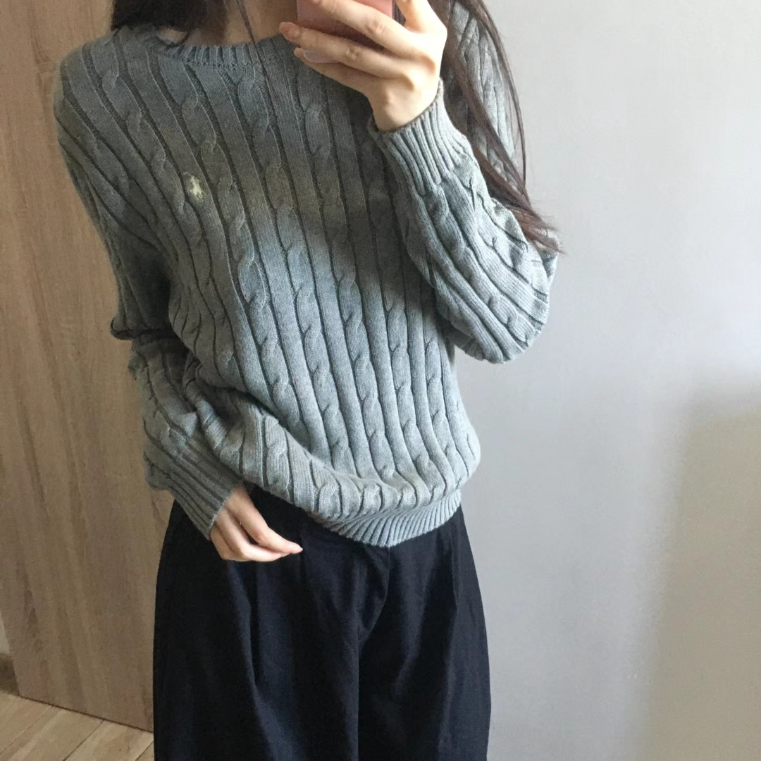 秋冬内搭爆款圆领套头刺绣绞花卫衣男女同款降温必备