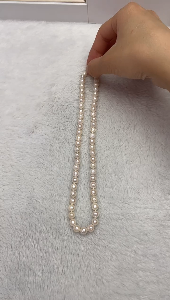 【闪购商品】海水珍珠项链银S925镶嵌AK7-7.5mm（多样性发一）