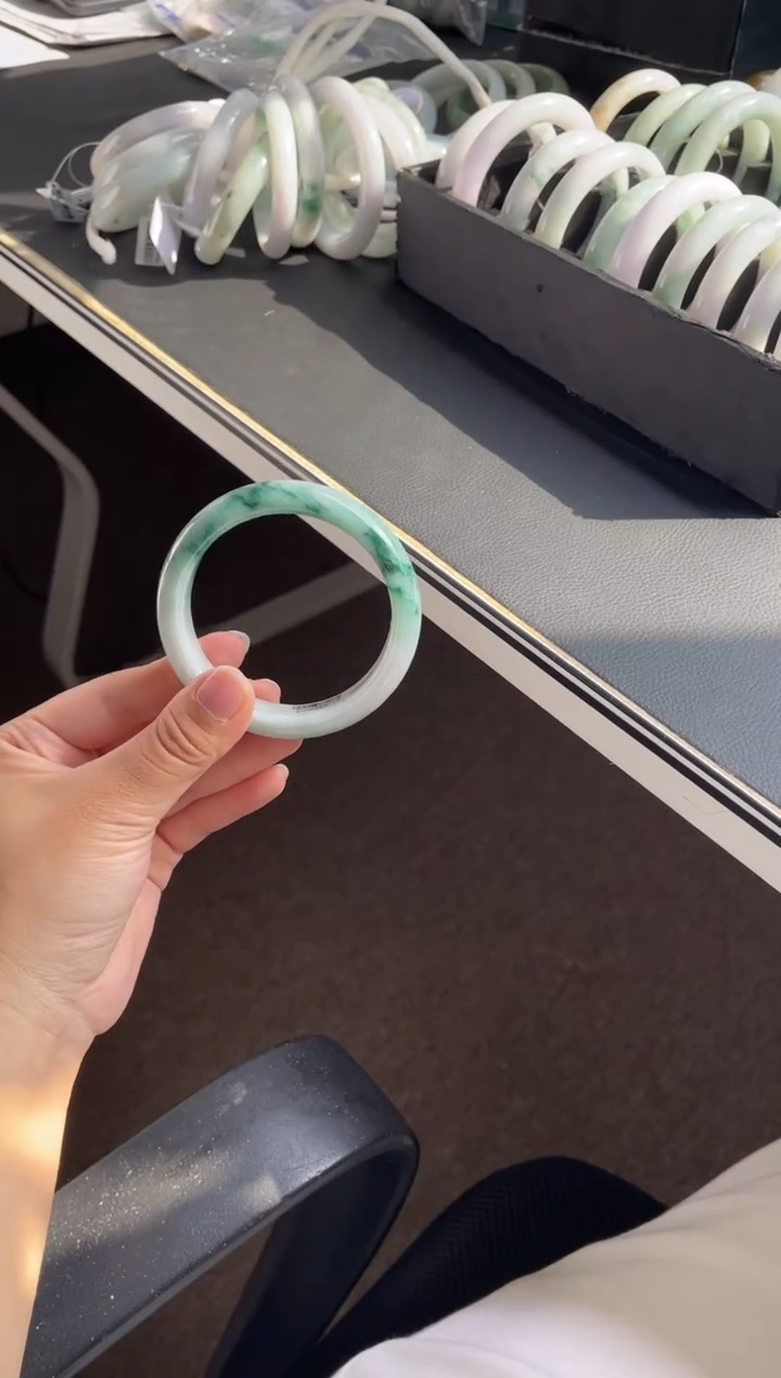 未镶嵌手镯翡翠24#天然缅甸A货翡翠手镯55-56圈口