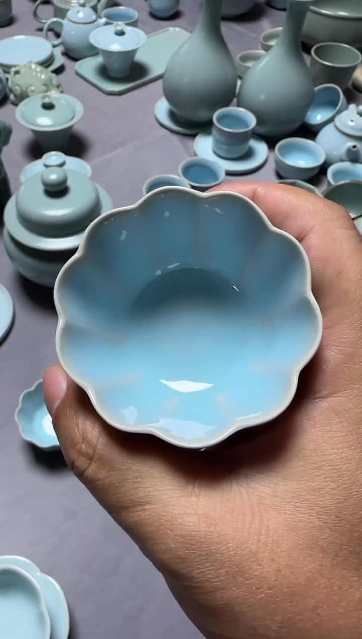 汝瓷平顶山汝瓷产品   天青梅花杯