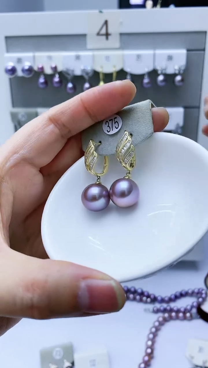【闪购商品】淡水珍珠耳饰银S925镶嵌375