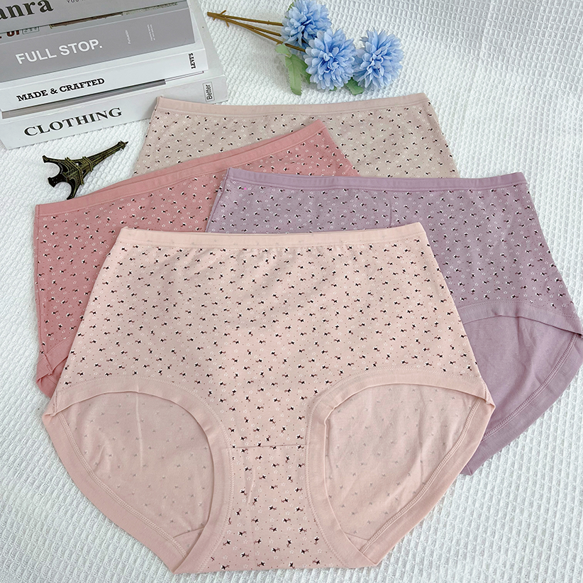 【4条装】高腰女士内裤舒适透气大码内裤棉质亲肤三角裤底裤