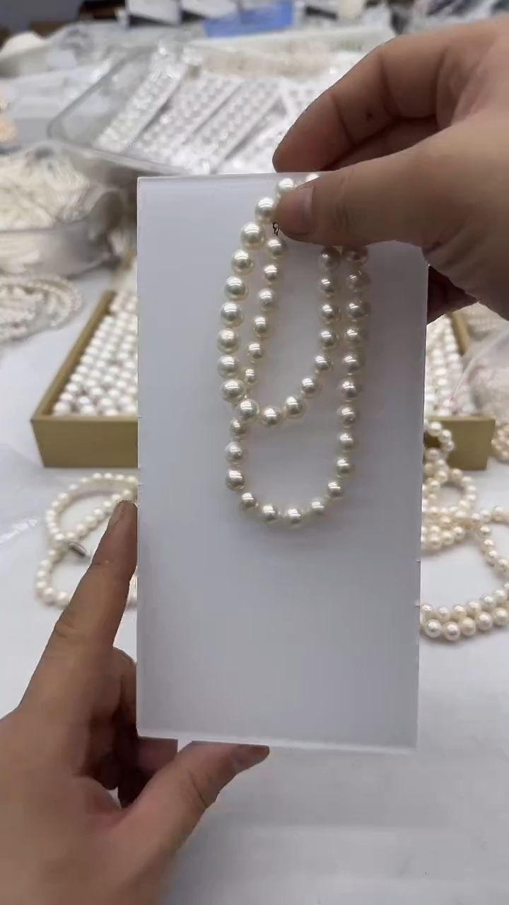 项链未镶嵌淡水珍珠9-10mm 元宝扣