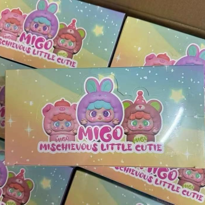 正版现货migo鬼鬼祟祟小小萌粒盲盒惊喜迷你潮玩摆件端盒整箱