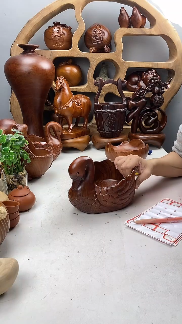 香樟木A29精品天鹅果盆/尺寸