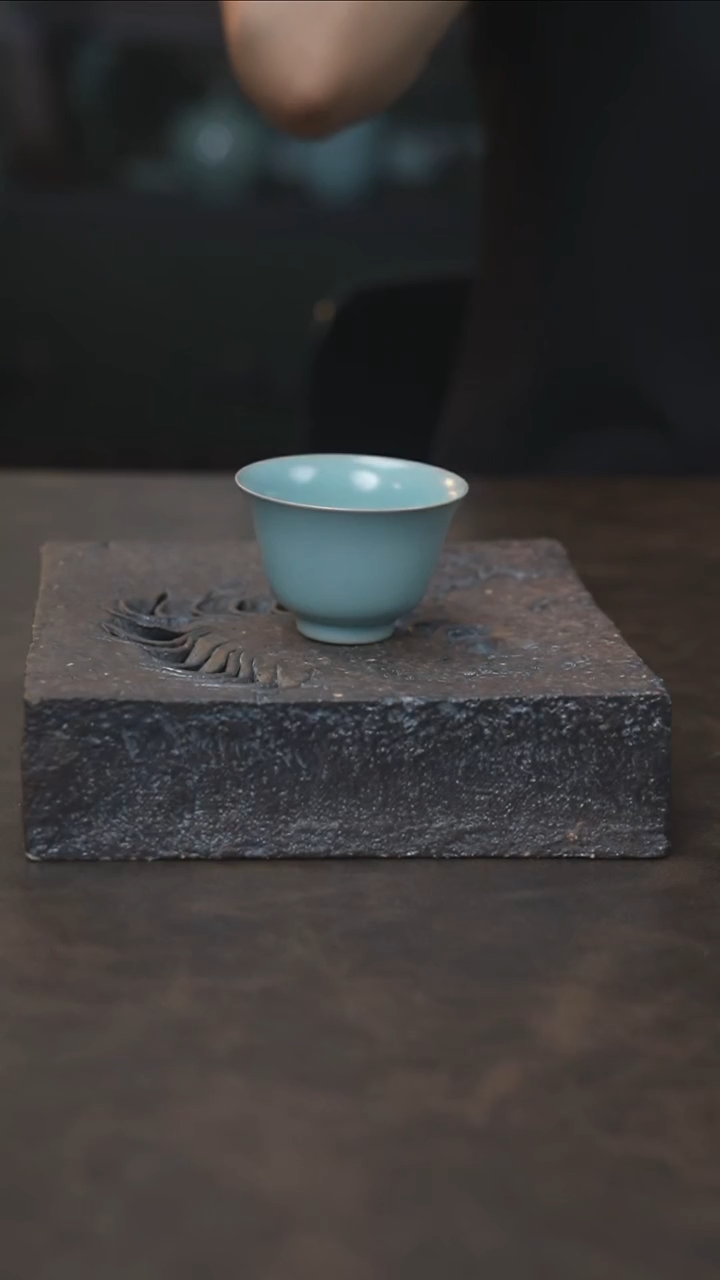 铃铛杯 汝瓷 （拾汝）（天青）