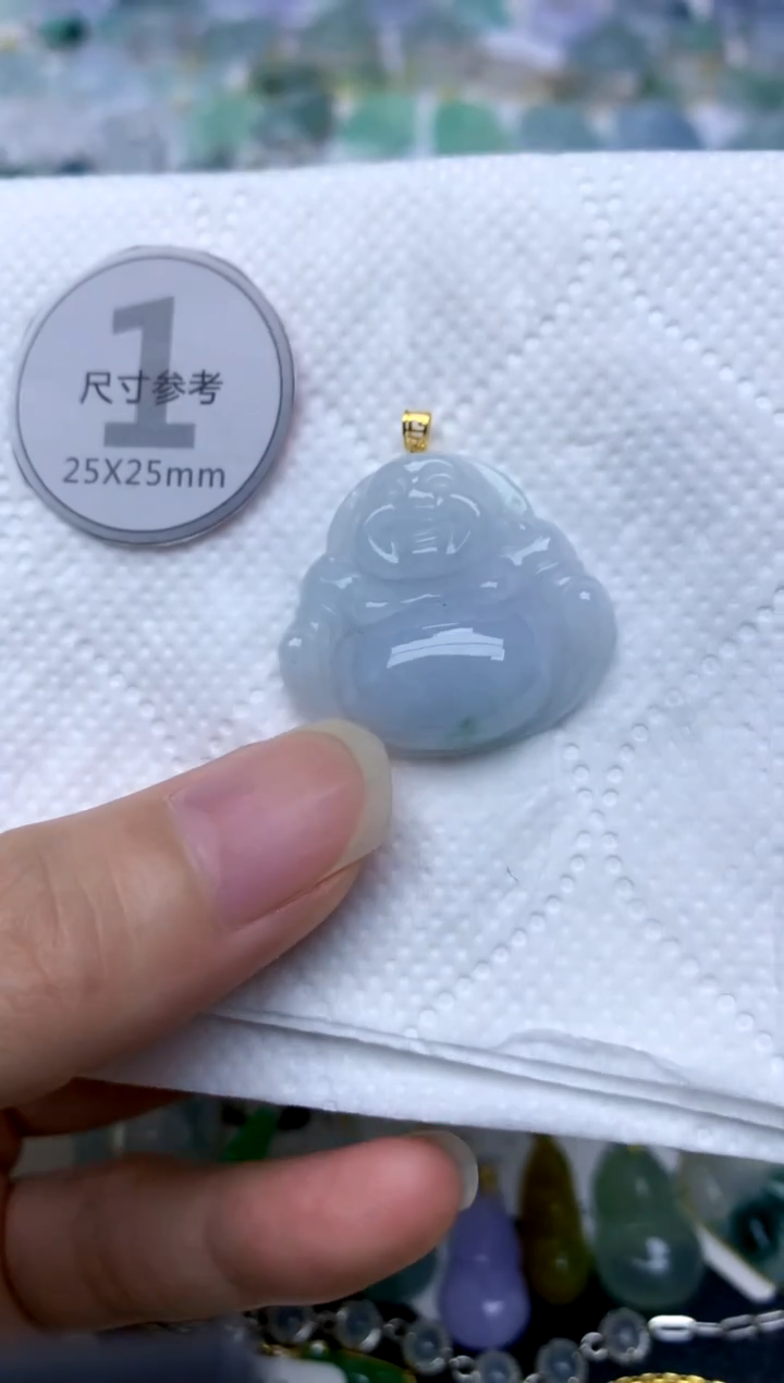 颈饰18K金镶嵌翡翠天然A货翡翠