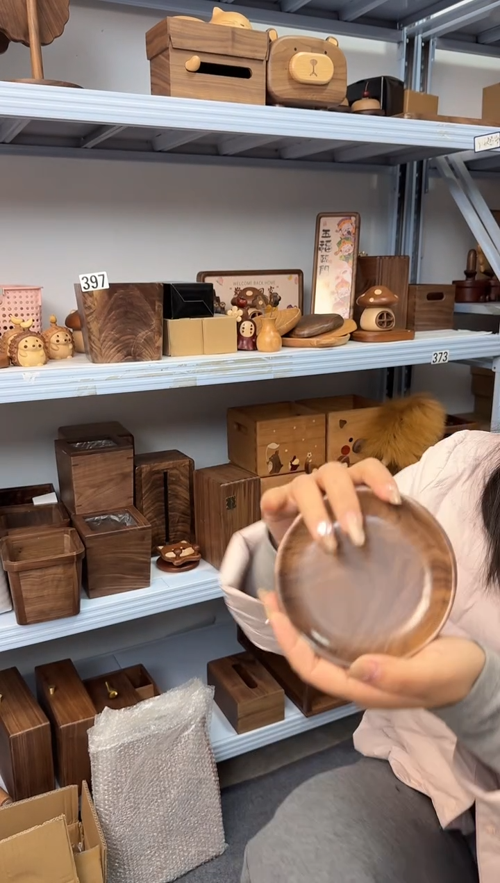 木北美黑胡桃老料小号碟子特价款