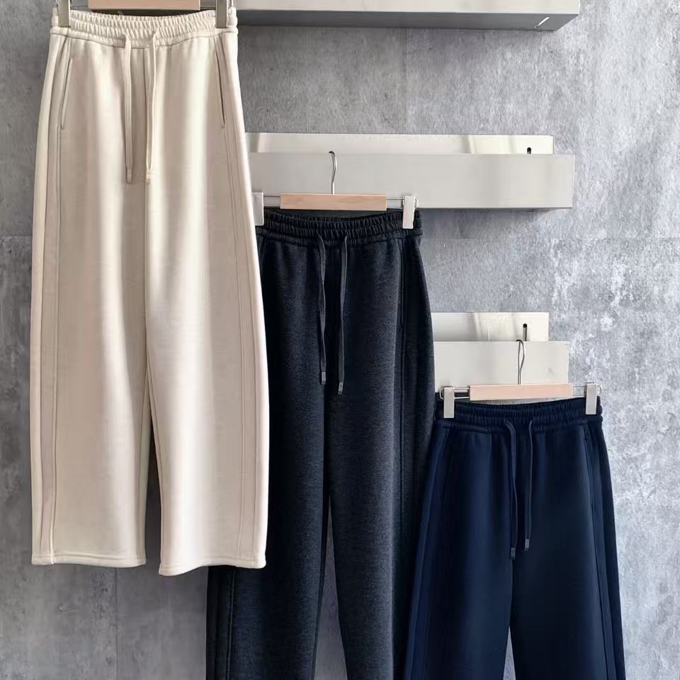 新款气质休闲简约松紧腰纯色休闲裤K11275