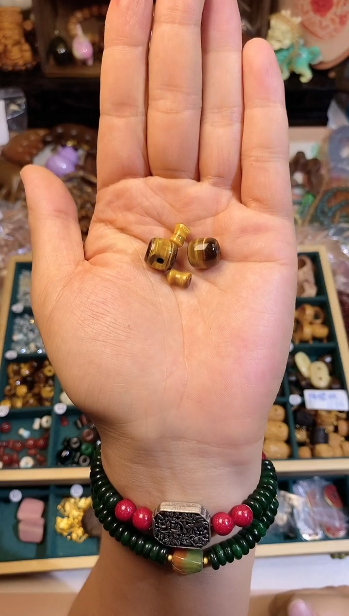 合金手链玛瑙/玉髓虎眼桶珠三通发2